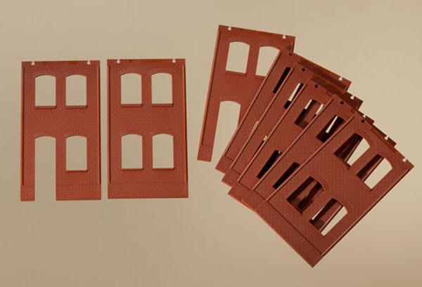Brick walls with windows and door openings red (8pc)<br /><a href='images/pictures/Auhagen/80506.jpg' target='_blank'>Full size image</a>